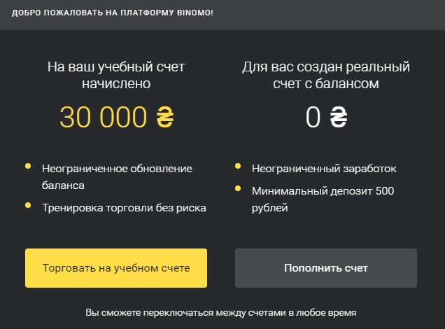 Начать торговать демо