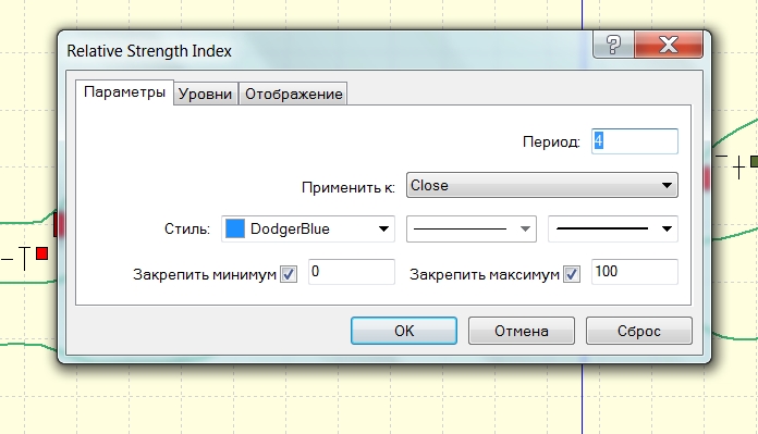 Настройка индикатора для стратегии BB+RSI